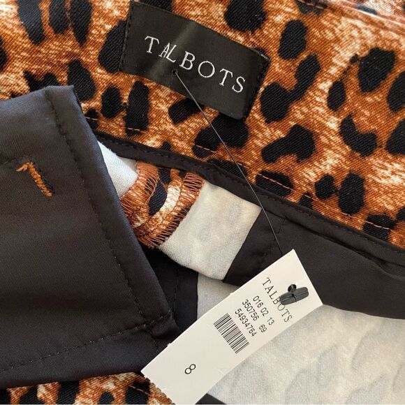 Talbots Chatham Slim Leg Ankle Pants Animal Print Size 8 NWT - Picture 7 of 8